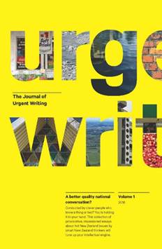 Book cover, Journal of Urgent Writing, Massey University Press
